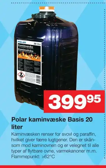Bauhaus Polar kaminvæske basis 20 liter tilbud