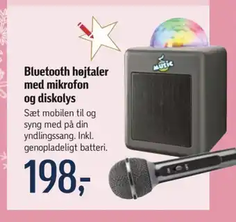 Bluetooth højtaler med mikrofon og diskolys
