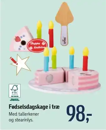 Føtex Fødselsdagskage i træ tilbud