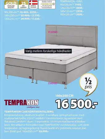 JYSK Temprakon C200 Kontinental Seng tilbud