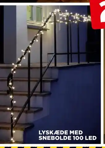 Lyskæde med snebolde 100 led