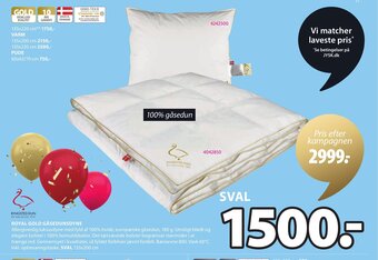 JYSK Royal Gold Gåsedunsdyne tilbud