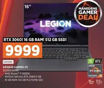 Power Bærbar gaming-pc 16" tilbud