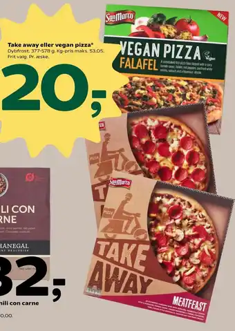 Take Away eller Vegan Pizza 377-578g