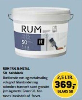 XL-BYG Rum Træ & Metal 50 Halvblank tilbud
