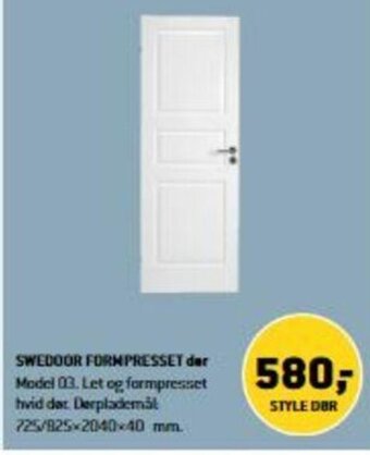 XL-BYG Swedoor Formpresset Dør tilbud