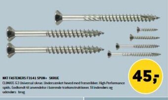 XL-BYG NKT Fasteners F3141 Spun+ Skrue tilbud