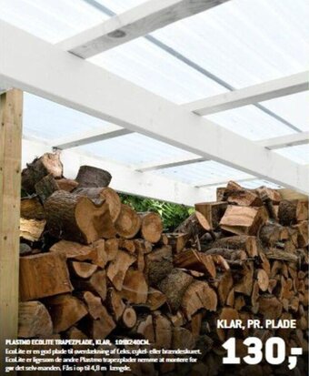 XL-BYG Plastmo Ecolite Trapezplade, Klar tilbud