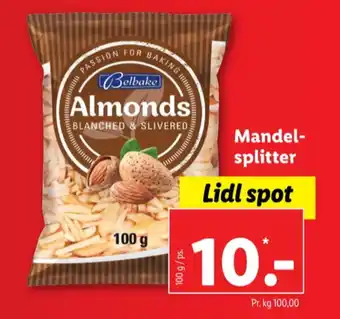 Lidl Belbake mandelsplitter tilbud