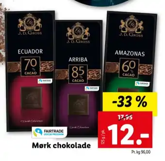 Lidl J.d. gross chokoladeplade amazonas 60% tilbud