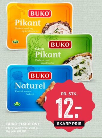 MENY Buko flødeost naturel tilbud