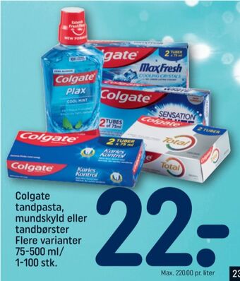 REMA 1000 Colgate tandpasta tilbud