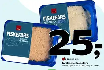 Coop 365 Coop Torske Eller Laksefars 400g tilbud