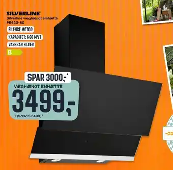 Skousen Silverline væghængt emhætte pe420-80 tilbud