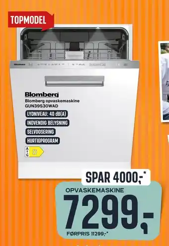 Blomberg opvaskemaskine gun39s30wad