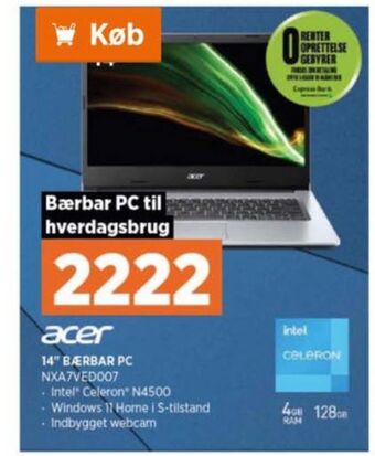 Power Acer bærbar pc tilbud