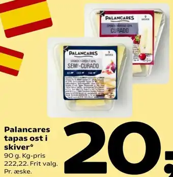 Coop 365 Palancares Tapas Ost i Skiver 90g tilbud
