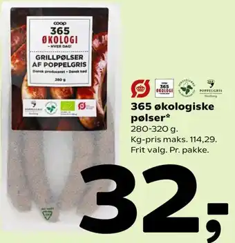 Coop 365 365 Økologiske Pølser 280-320g tilbud