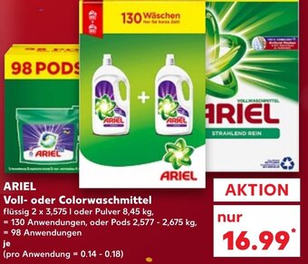 Kaufland Ariel Voll-Oder Colorwaschmittel tilbud