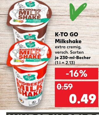 Kaufland K-To Go Milkshake tilbud