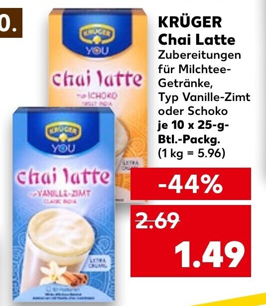 Krüger Chai Latte tilbud hos Kaufland