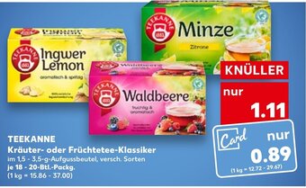 Kaufland Teekanne Kräuter- oder Früchtetee-Klassiker tilbud