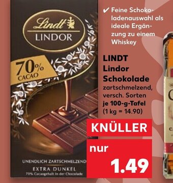 Kaufland DE Lindt Lindor Schokolade tilbud