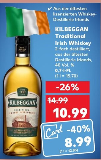 Kaufland DE Kilbeggan Traditional Irish Whiskey tilbud