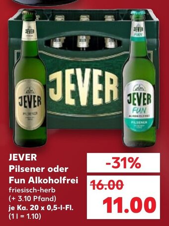 Kaufland DE Jever Pilsener oder Fun Alkoholfrei tilbud