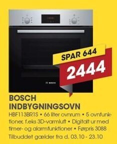 Punkt1 Bosch indbygningsovn tilbud
