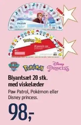 Føtex Blyantsæt 20 stk. m. viskelæder tilbud
