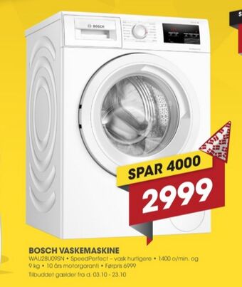 Punkt1 Bosch vaskemaskine tilbud