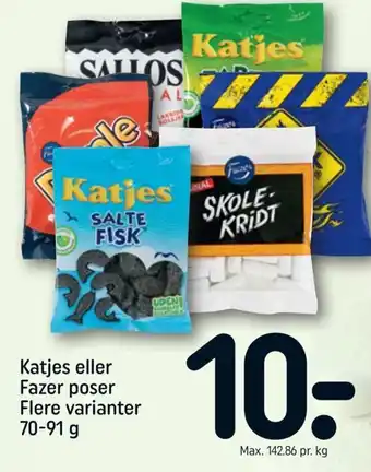 REMA 1000 Katjes Eller Fazer Poser 70-91g tilbud