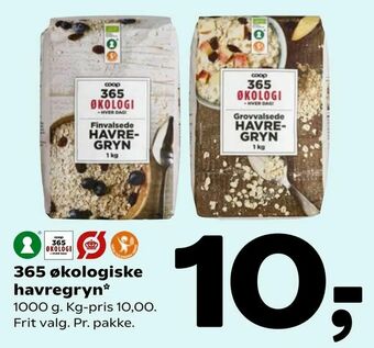 Coop 365 365 økologiske havregryn tilbud