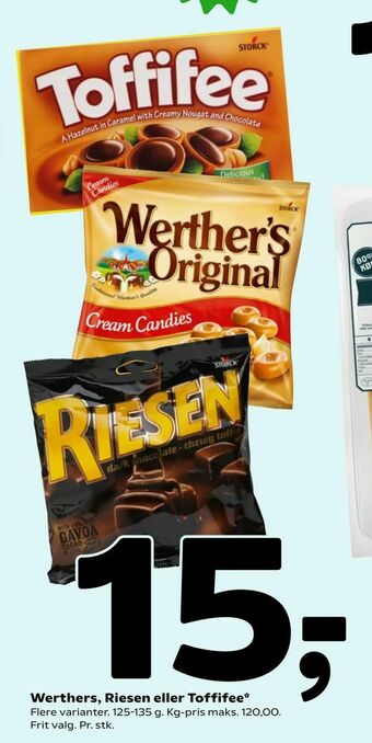 Coop 365 Werthers, Riesen eller Toffifee tilbud