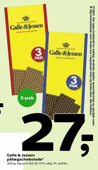 Coop 365 Galle & Jessen pålægschokolade tilbud