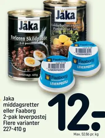 REMA 1000 Jaka Middagsretter Eller Faaborg 2-Pak 227-410g tilbud