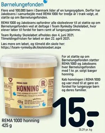 REMA 1000 Rema 1000 Honning 425g tilbud