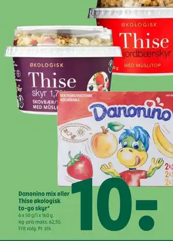 Coop 365 Danonino mix eller thise økologisk to-go skyr tilbud