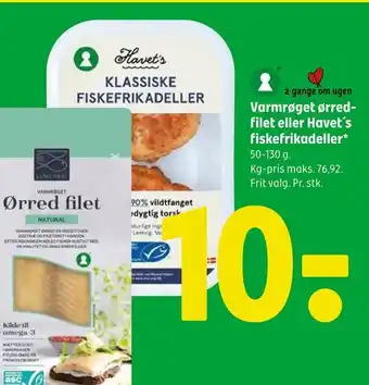 Varmrøget ørred filet eller havet's fiskefrikadeller