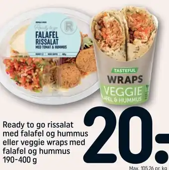 REMA 1000 Ready to go Falafel Rissalat Med Eller Veggie Wraps 190-400g tilbud