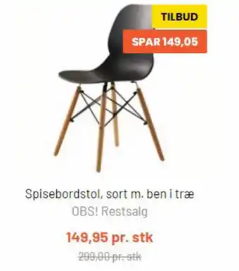 Silvan Spisebordsstol Sort m.ben i Træ tilbud
