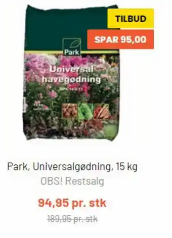Silvan Park Universalgødning, 15 kg tilbud