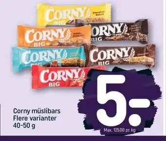 REMA 1000 Corny muslibars Flere varianter 40-50g tilbud