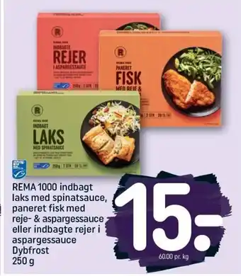 REMA 1000 Rema 1000 indbagt laks med spinatsauce 250g tilbud