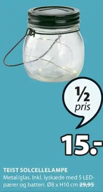JYSK Teist Solcellelampe tilbud