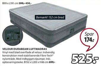 JYSK Velour Durabeam Luftmadras tilbud