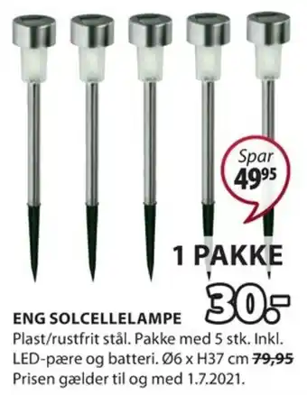 JYSK Eng Solcellelampe tilbud