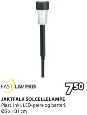 JYSK Jaktfalk Solcellelampe tilbud