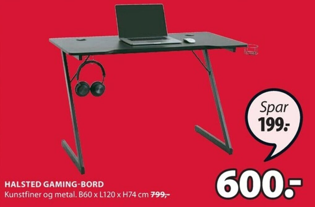 Halsted Gaming Bord tilbud hos JYSK